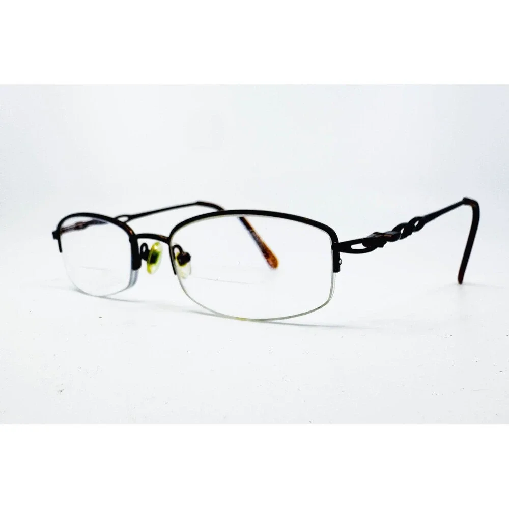 Unbranded Eyeglasses Frames Womens Brown Semi Rimless Chain Link 48-18-135